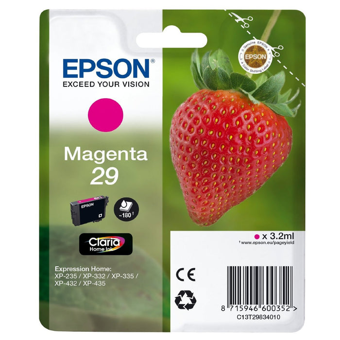 Epson Original Magenta T29 Std Claria Premium Ink Cartridge