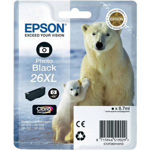 Epson Original T26 XL PHOTO Black Claria Inkjet Cartridge Polar Bear