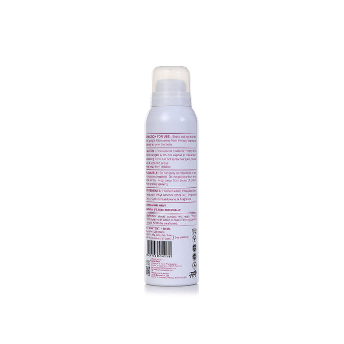 White aerosol can with text on a white background
