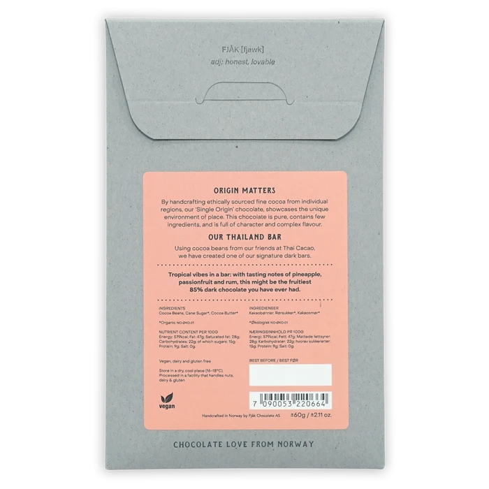 FJAK 85% Thailand Dark Chocolate