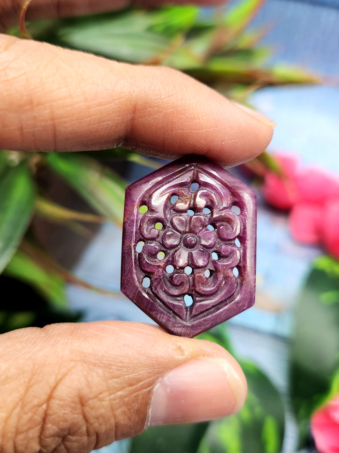 Floral Carved Ruby Stone Pair for Earrings or Pendant - History, Symbolism and Modern Appeal | Gemstone Gift