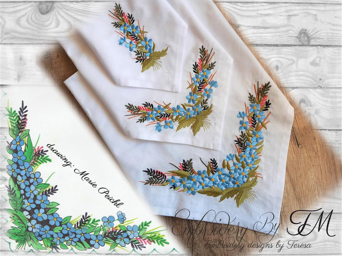 Forget me not / embroidery designs - flowers drawn by Marie Peichl