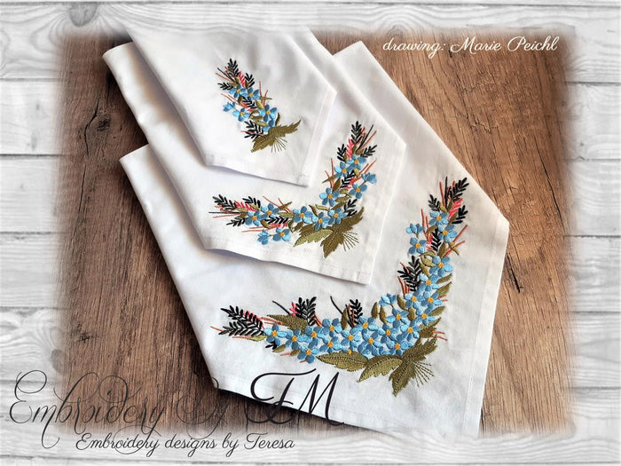 Forget me not / embroidery designs - flowers drawn by Marie Peichl