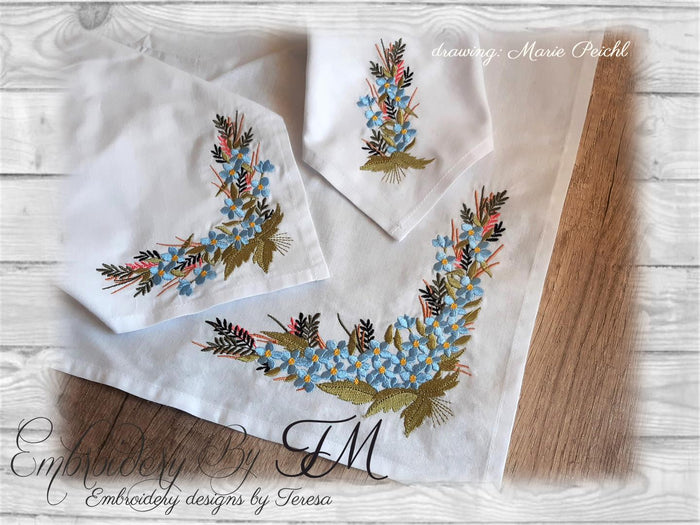 Forget me not / embroidery designs - flowers drawn by Marie Peichl