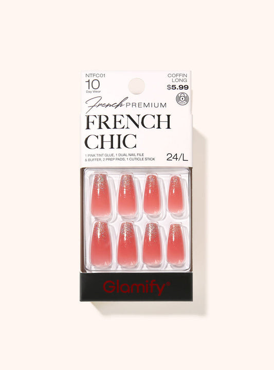 French Chic Press On Nails - nttn-01-beige-french