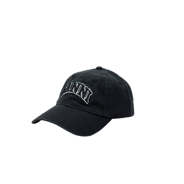 Ganni CANVAS CAP EMB, Black
