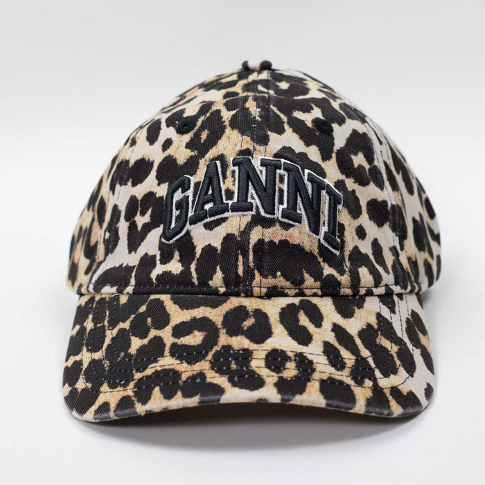 Ganni CANVAS CAP LEO EMB, Leopard