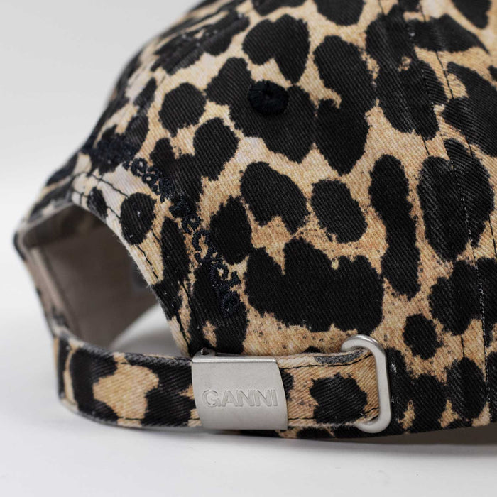 Ganni CANVAS CAP LEO EMB, Leopard