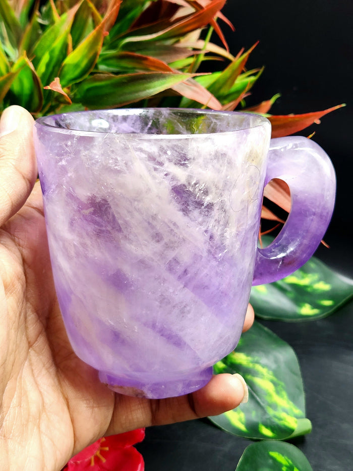 Gemstone Tea Cup & Saucer in Amethyst - ONLY 1 Cup and 1 Saucer