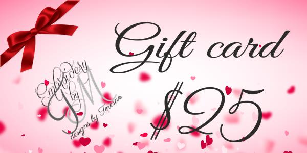 Gift Card - 7 variations/$ 10,$ 15,$ 20,$ 25,$ 30,$ 50 and $ 100