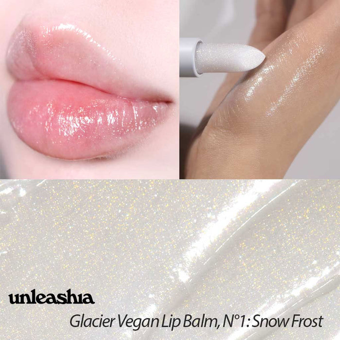 Unleashia Glacier Vegan Lip Balm NO 1 SNOW FROST Nudie Glow Australia