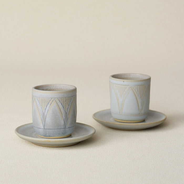 Hand-thrown espresso cup set by Rookwood Pottery