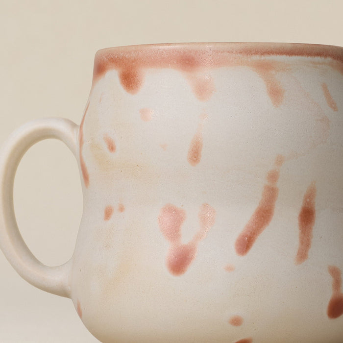 Close-up details of hand-thrown mug by Rookwood