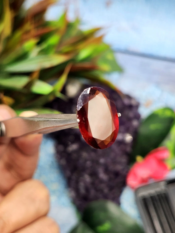 Hessonite Garnet Faceted Loose Gemstones in Oval Shaped - Earthy Elegance and Spiritual Vitality - Lot of 6 units