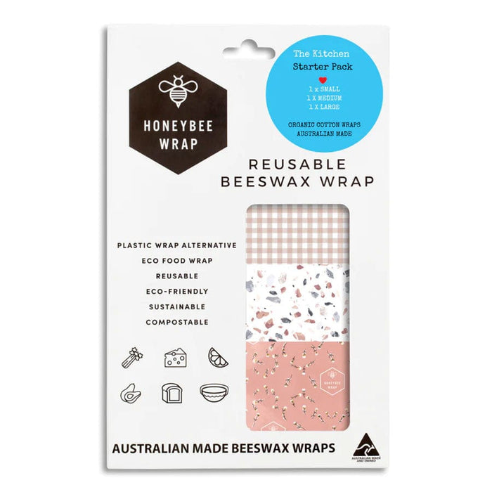 Honeybee beeswax food wraps - set of 3
