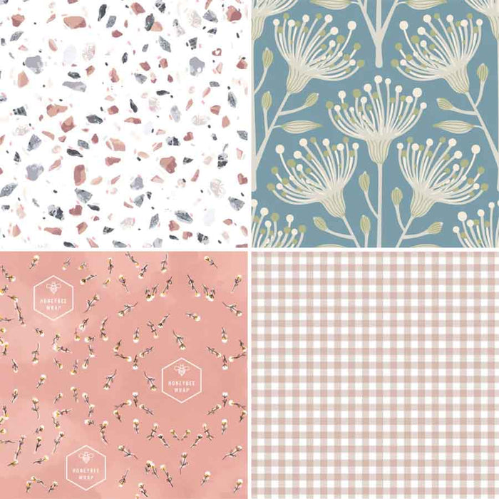 Honeybee beeswax food wraps - set of 3