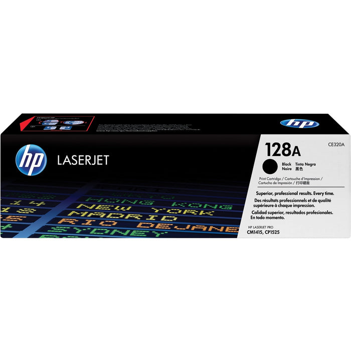 HP 128A Black Original LaserJet Toner Cartridge Page Yield 2000 P/N CE320A