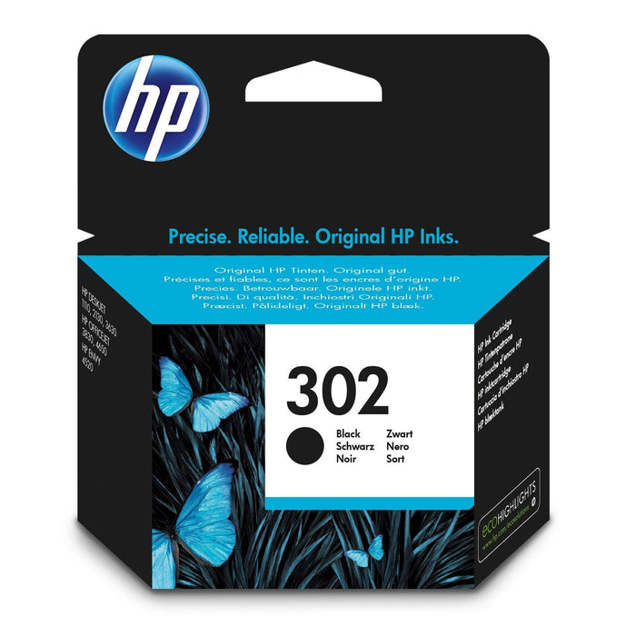 HP 302 Standard Capacity Black Original Ink Cartridge - F6U66AE