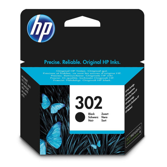 HP 302 Standard Capacity Black Original Ink Cartridge - F6U66AE