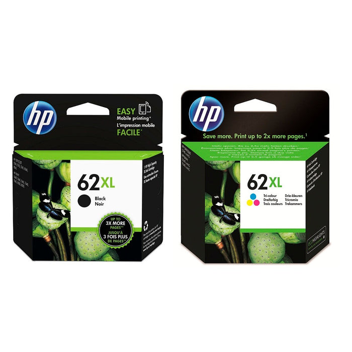 HP 62xl Black and 62xl Colour Combo Pack - C2P05AE + C2P07AE