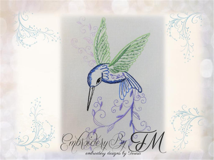 Hummingbird embroidery / three sizes