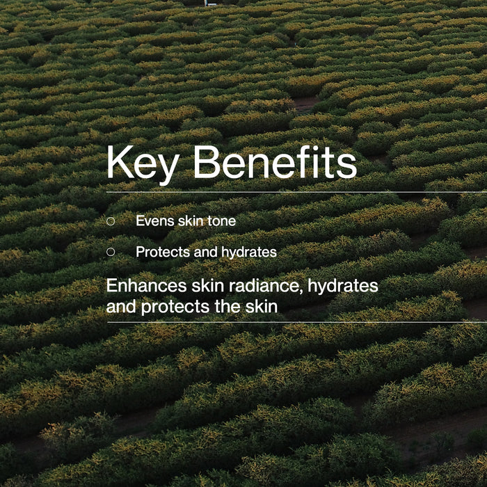 Text overlay on a field with 'Key Benefits' and bullet points.