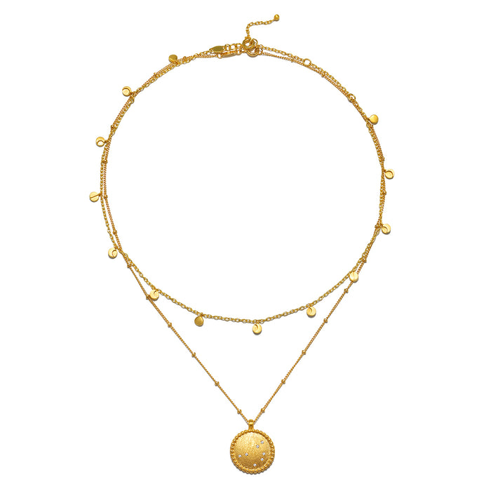 Intention of Guidance Necklace Set displayed against a white background, highlighting its dual layered structure and circular pendant, symbolizing spiritual jewelry and meditation for personal meaning and manifestation.