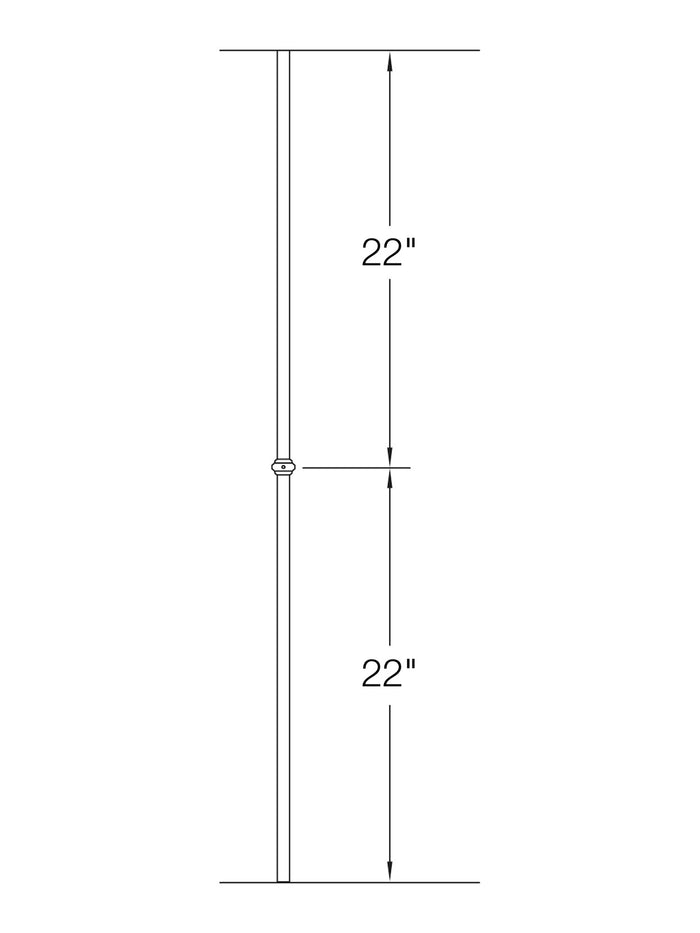 Iron Baluster 9510 - 5/8" Round - Single Collar
