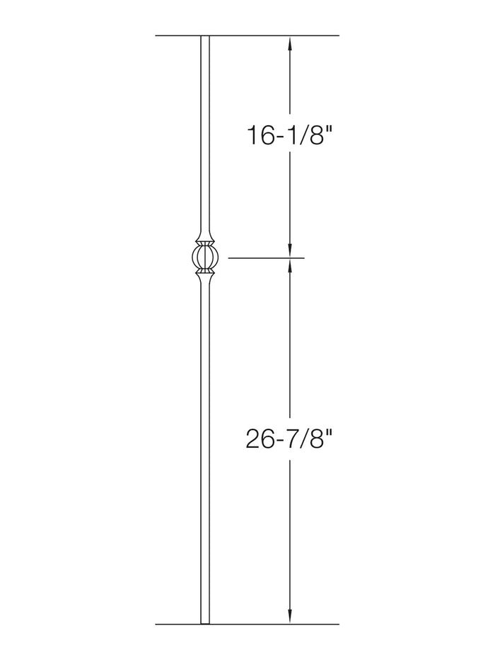 Iron Baluster 9522 - 5/8" Round - Single Ball