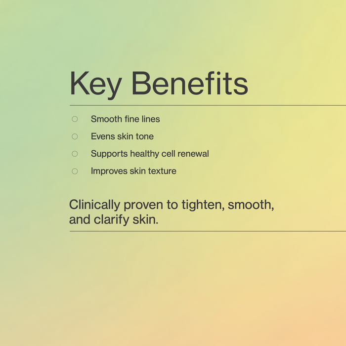 List of key benefits on a gradient background