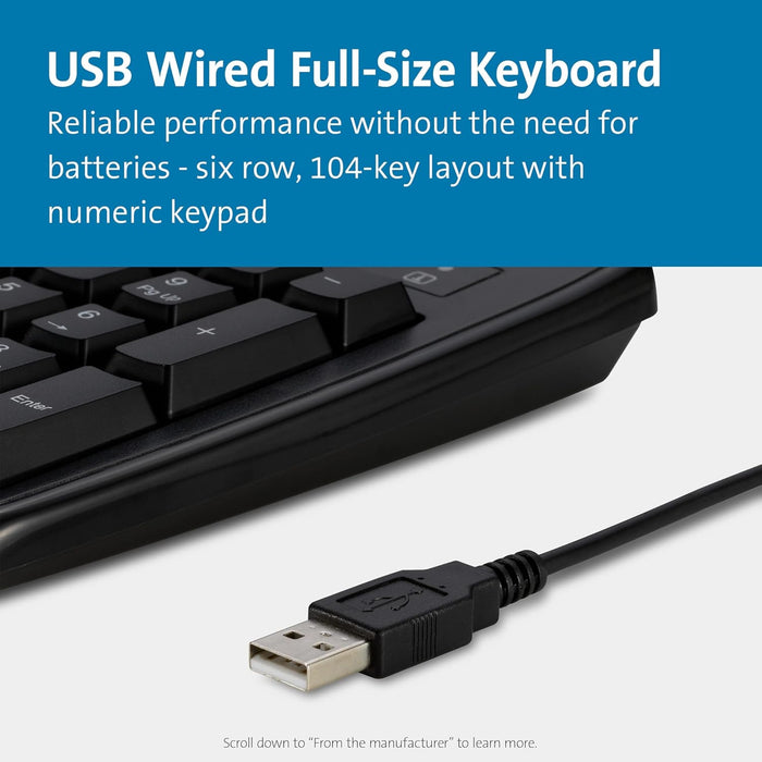 Kensington ProFit Washable Keyboard Wired UK