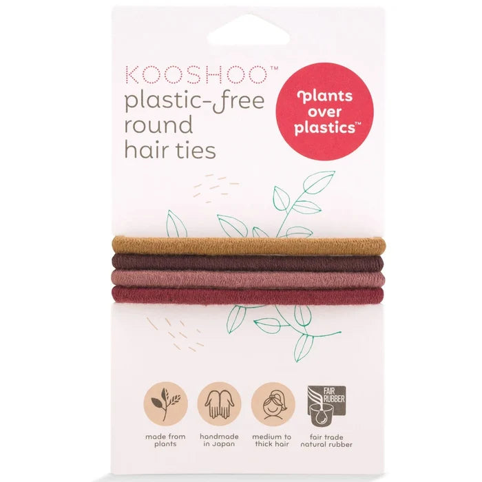 Kooshoo Round Mondo Plastic-Free Hair Ties 4 Pack