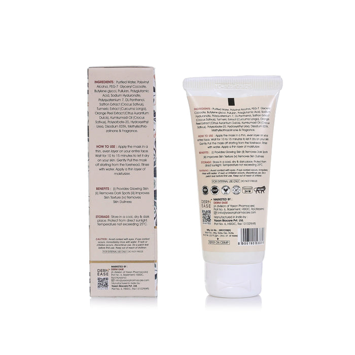 Cosmetic tube and packaging with text on a white background