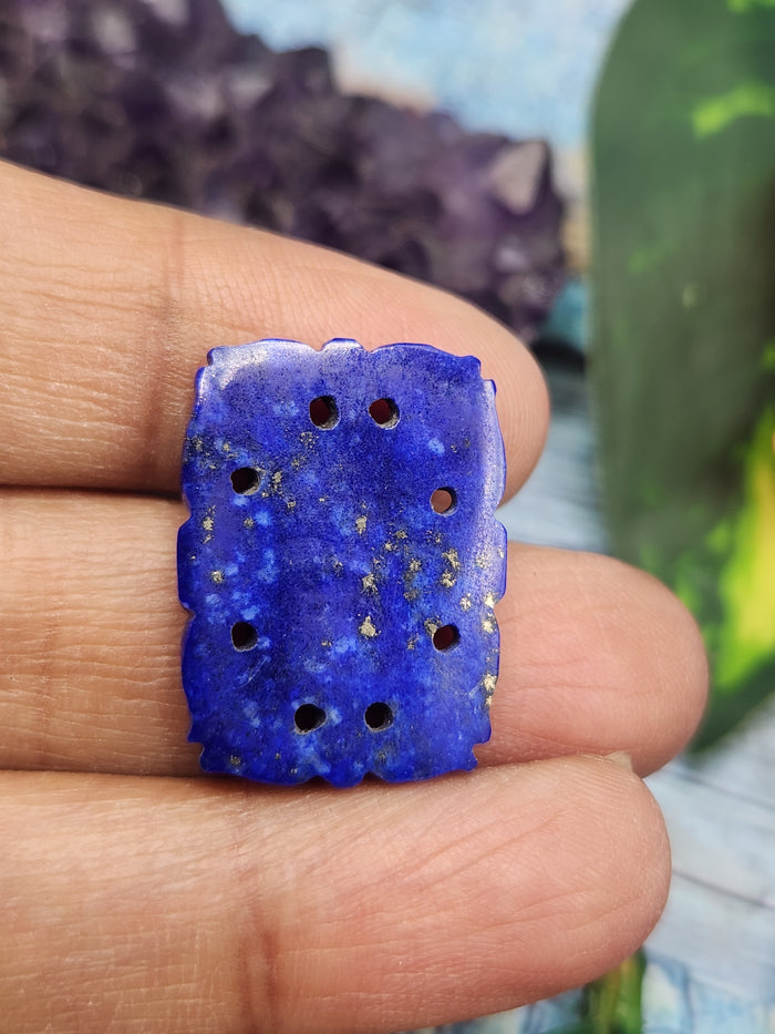 Lapis Lazuli Mughal floral design carved gemstone for Pendant or jewelry making - Eternal Elegance | Gemstone Pendant | Birthday Gift | Valentine gift | Mother's Day gift