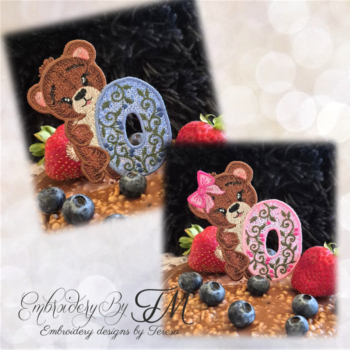 Large set Cute bears/two variations/4x4 hoop
