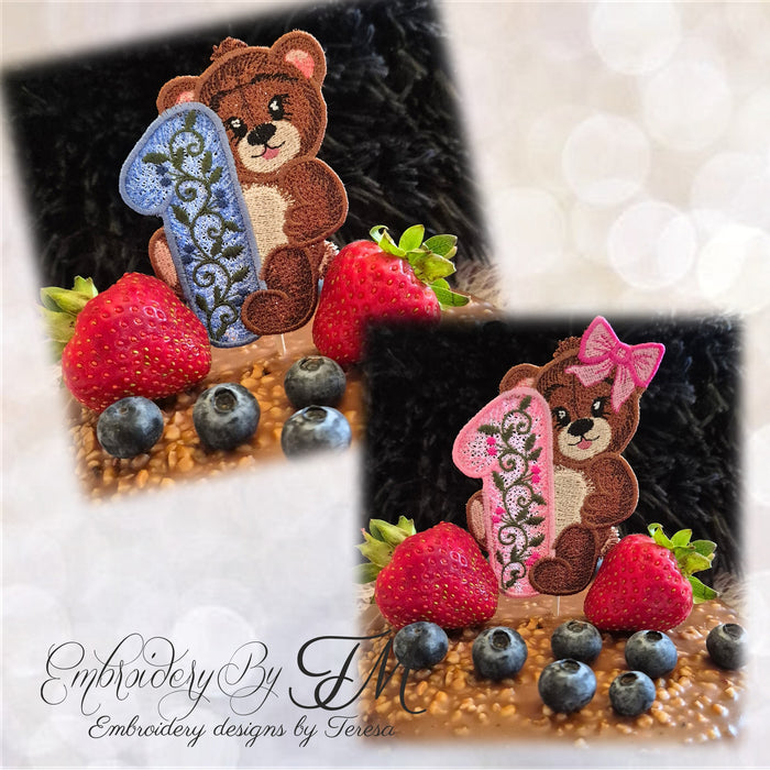Large set Cute bears/two variations/4x4 hoop