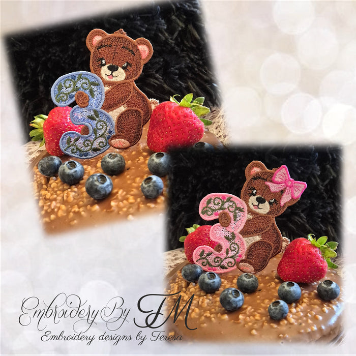 Large set Cute bears/two variations/4x4 hoop