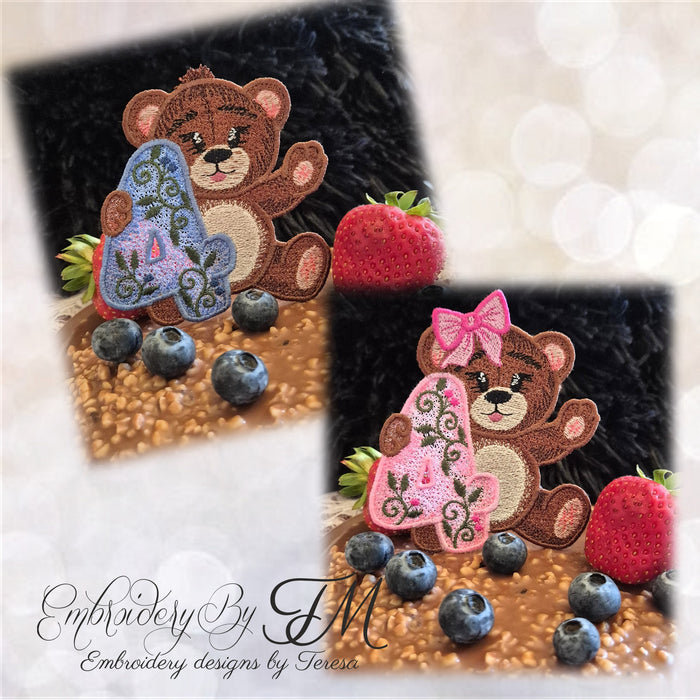 Large set Cute bears/two variations/4x4 hoop