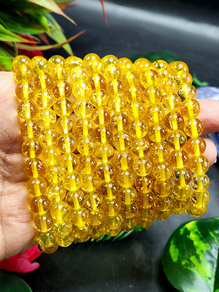 Light Citrine Bead Bracelet - Radiating Joy, Abundance, and Positive Energy in Crystal Healing | ONE PIECE ONLY - Shwasam