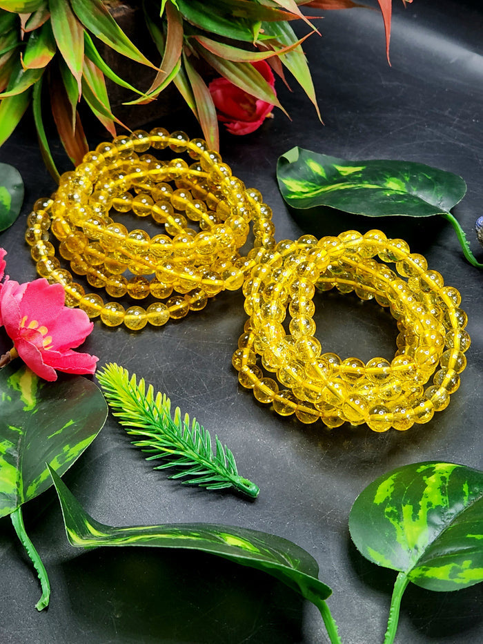 Light Citrine Bead Bracelet - Radiating Joy, Abundance, and Positive Energy in Crystal Healing | ONE PIECE ONLY - Shwasam