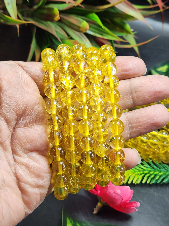 Light Citrine Bead Bracelet - Radiating Joy, Abundance, and Positive Energy in Crystal Healing | ONE PIECE ONLY - Shwasam