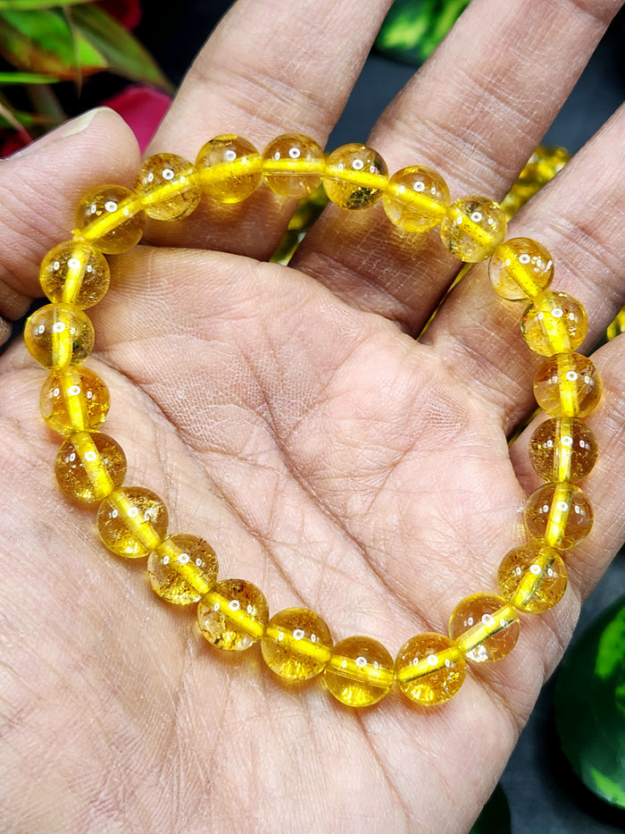 Light Citrine Bead Bracelet - Radiating Joy, Abundance, and Positive Energy in Crystal Healing | ONE PIECE ONLY - Shwasam