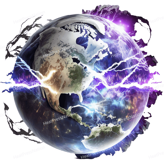 Lightning Globe Design - HeatPressNation