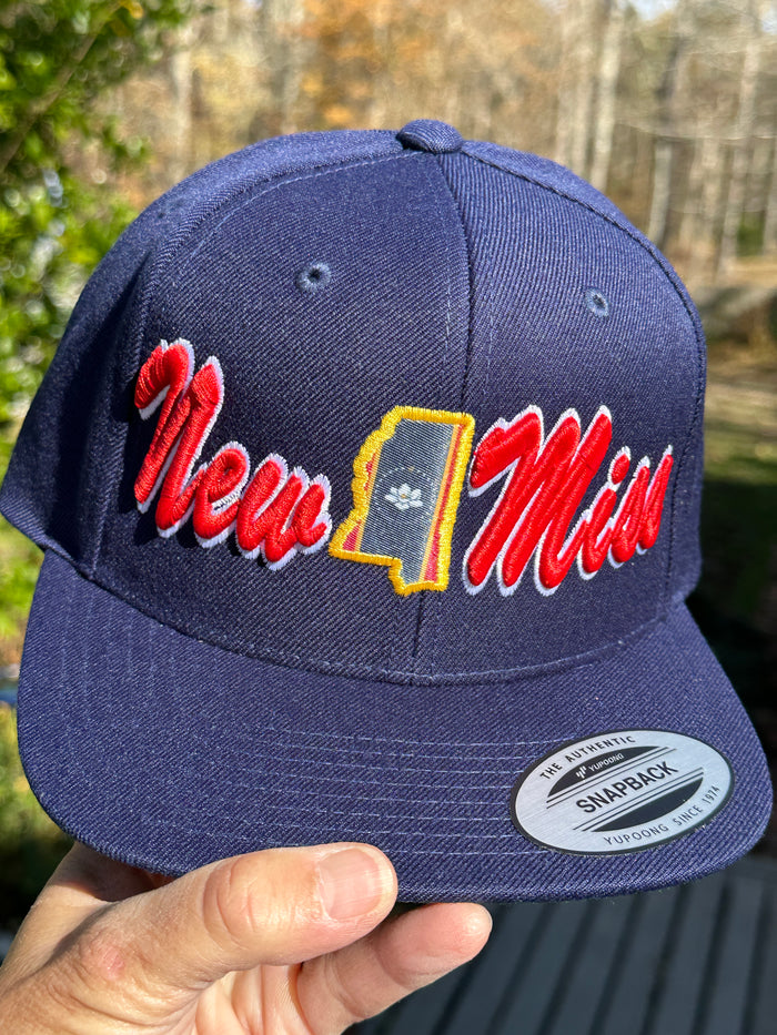 Limited Edition Navy Flat brim Limited Edition "New Miss/New State Flag" baseball hat