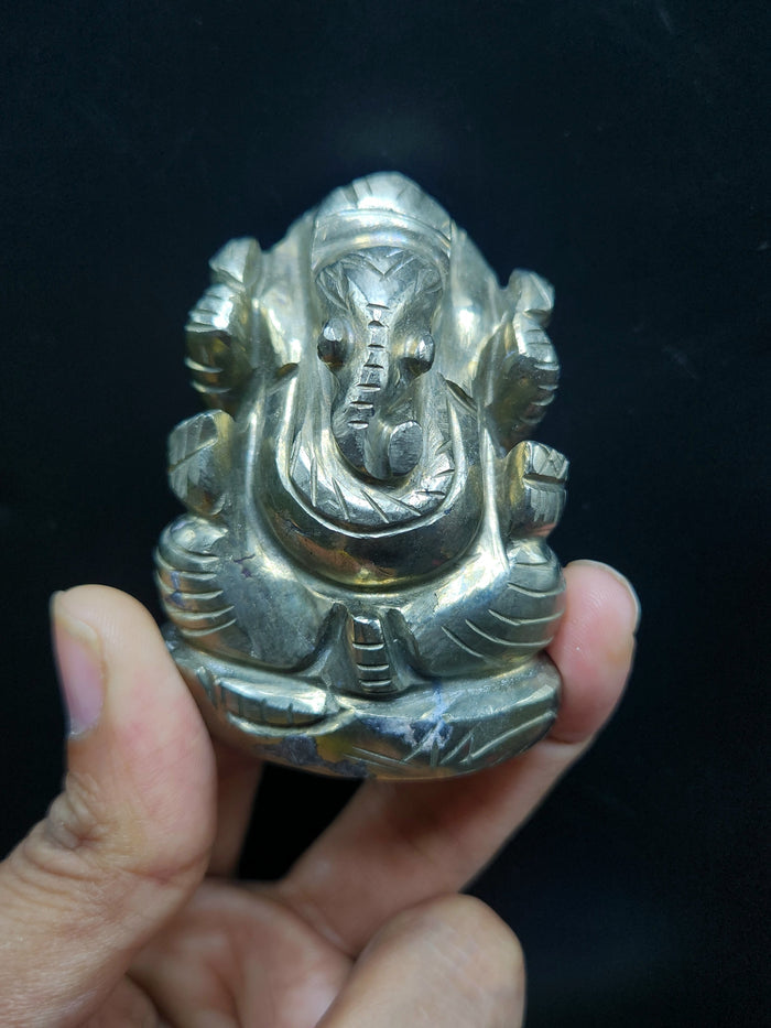 Lord Ganesh Statue in Pyrite – A Symbol of Prosperity, Protection and Divine Blessings - Shwasam