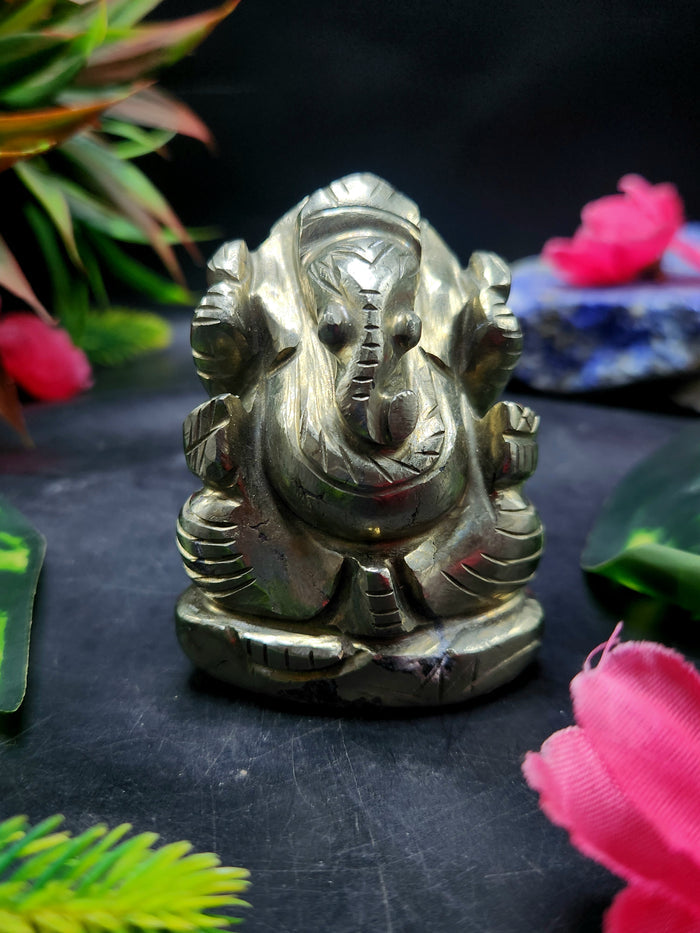 Lord Ganesh Statue in Pyrite – A Symbol of Prosperity, Protection and Divine Blessings - Shwasam