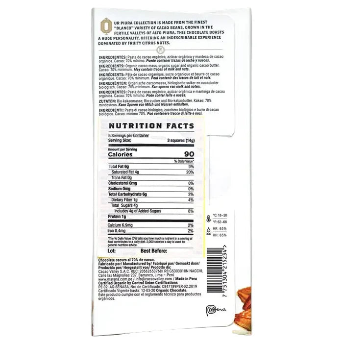 MARANA 70% Peru Dark Chocolate