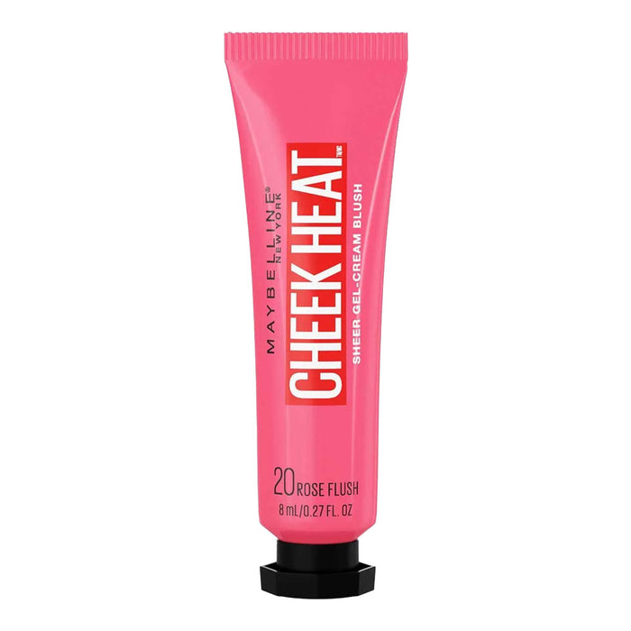 Maybelline Cheek Heat Gel Cream Blush 20 Rose Flush, hydrating gel blush with a fresh, radiant rosy finish