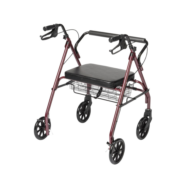 McKesson Bariatric 4 Wheel Folding Rollator, Red - 146-10215RD-1 - LL Medico