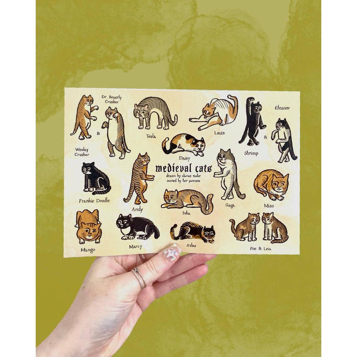 Medieval Cats Sticker Sheet | 16 Goofy Feline Vinyl Decals-Clarice Tudor-The Bullish Store